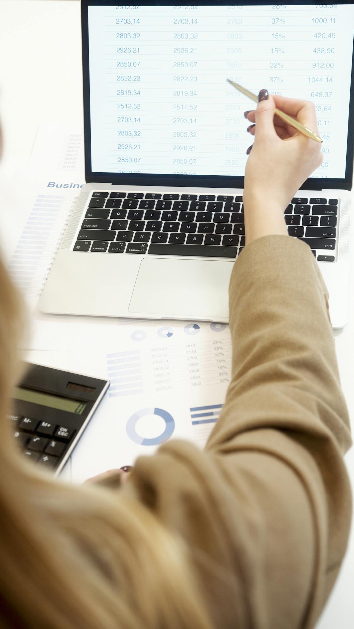 About Business Professional Analyzing Financial Data On A