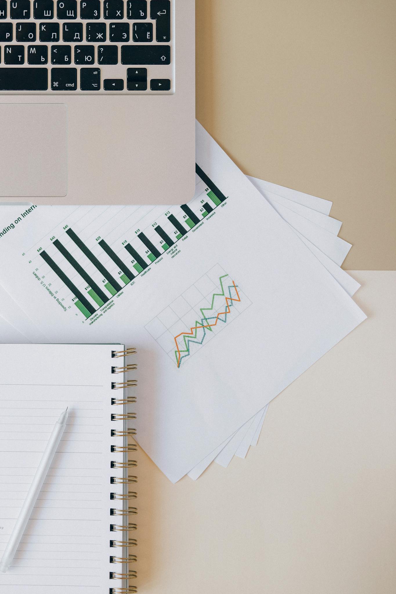 Flat Lay Of A Workspace Featuring A